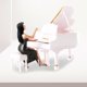 thumbnail image 3 of Figura de pianista a escala 1/64, modelo de escena callejera, kits de construcción DIY con piano pintado para blanco negro, 3 of 9