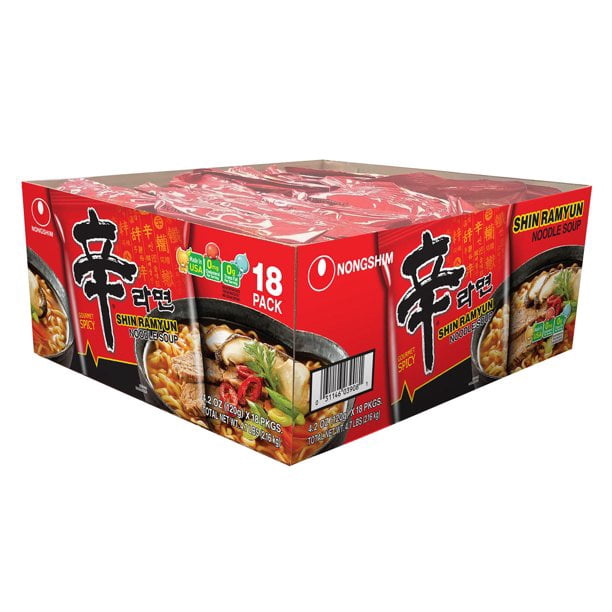 Nong Shim Ramyun Spicy Ramen Beef New Noodle Soup 16 Pk. 4.2 oz.