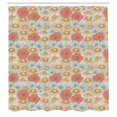 thumbnail image 2 of Ambesonne Floral Shower Curtain, Minimalist Floral Garden Art, 69"Wx84"L, Eggshell Coral and Beige, 2 of 4