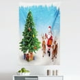 thumbnail image 1 of Santa Tapestry, Reindeer with Jingle Bells Gather Around Father Christmas Tree with Presents, Fabric Wall Hanging Decor for Bedroom Living Room Dorm, 5 Sizes, Multicolor, by Ambesonne, 1 of 1