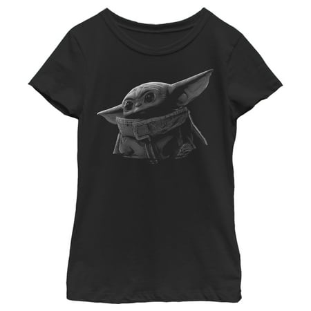 Girl's Star Wars The Mandalorian The Child Shadow Graphic Tee Black X Small