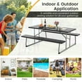 thumbnail image 4 of Gymax Folding Picnic Table w/ 2 Benches 6 FT Camping Table Set w/ Metal Frame, 4 of 10