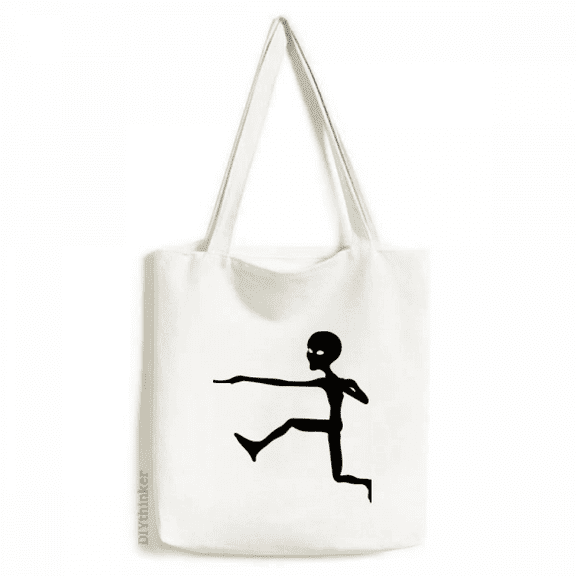 Universe Alien Monster Jumping Alien Tote Canvas Bag Shopping Satchel Casual Handbag