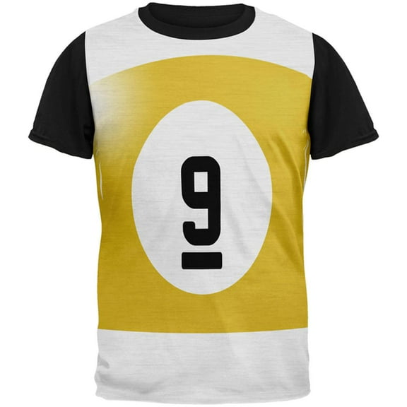 Halloween Billiard Pool Ball Nine Costume Mens Black Back T Shirt Multi SM