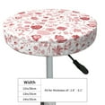 thumbnail image 4 of Kdxio Flower Leaves Print Stool Covers Round,Stretch Round Bar Stool Covers Washable Bar Stool Cushion Slipcover for 12-15 Inch Chair, 4 of 7
