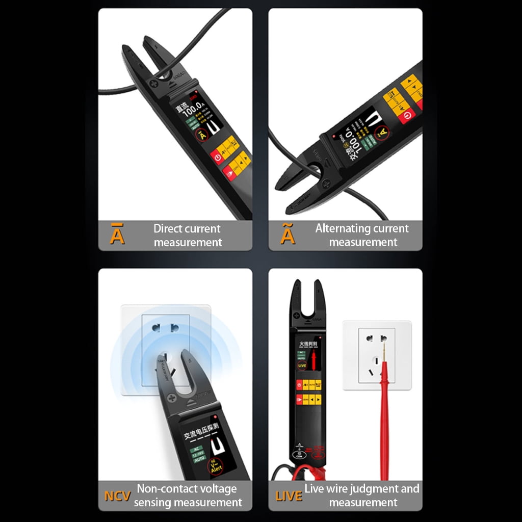 Professional Intelligent Electric Clamp Multimeter Capacitance Resistance Testers with Large Screen & Data Hold Function