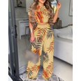 thumbnail image 2 of EASYBRAUS Women Printed Two Piece Short Sleeve Blazer Set Elegant Casual Summer Outfit S-3XL, 2 of 6