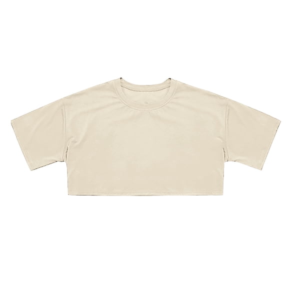 Sunnyoo Crop Tops for Girls Short Sleeve T-Shirt Solid Color Summer Casual Tee, Sizes 10-16
