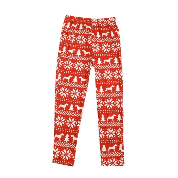 Odeerbi Kids Pants Christmas Style Children's Fashion Casual Trousers Girls Boys Home Trousers Red