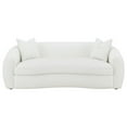thumbnail image 3 of Benjara 90 Inch Modern Contour Sofa, Tight Back Upholstery, 2 Pillows, White Boucle, 3 of 5