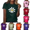thumbnail image 5 of Hvot&aat Sunflower Graphic Top for Women Cute Printed T-shirt Casual Short Sleeve Round Neck Loose Fit Blouse, 5 of 5