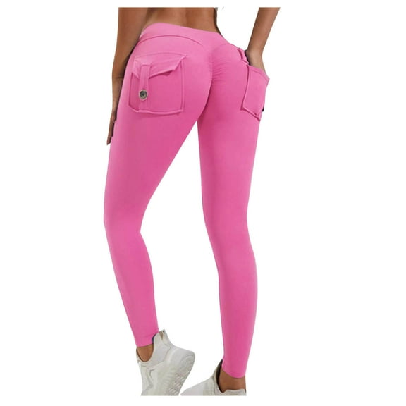 qolati Cargo Yoga Pants for Women Stretch Tapered Joggers Pants with Pockets High Waisted Workout Butt Lift Leggings Sweatpants