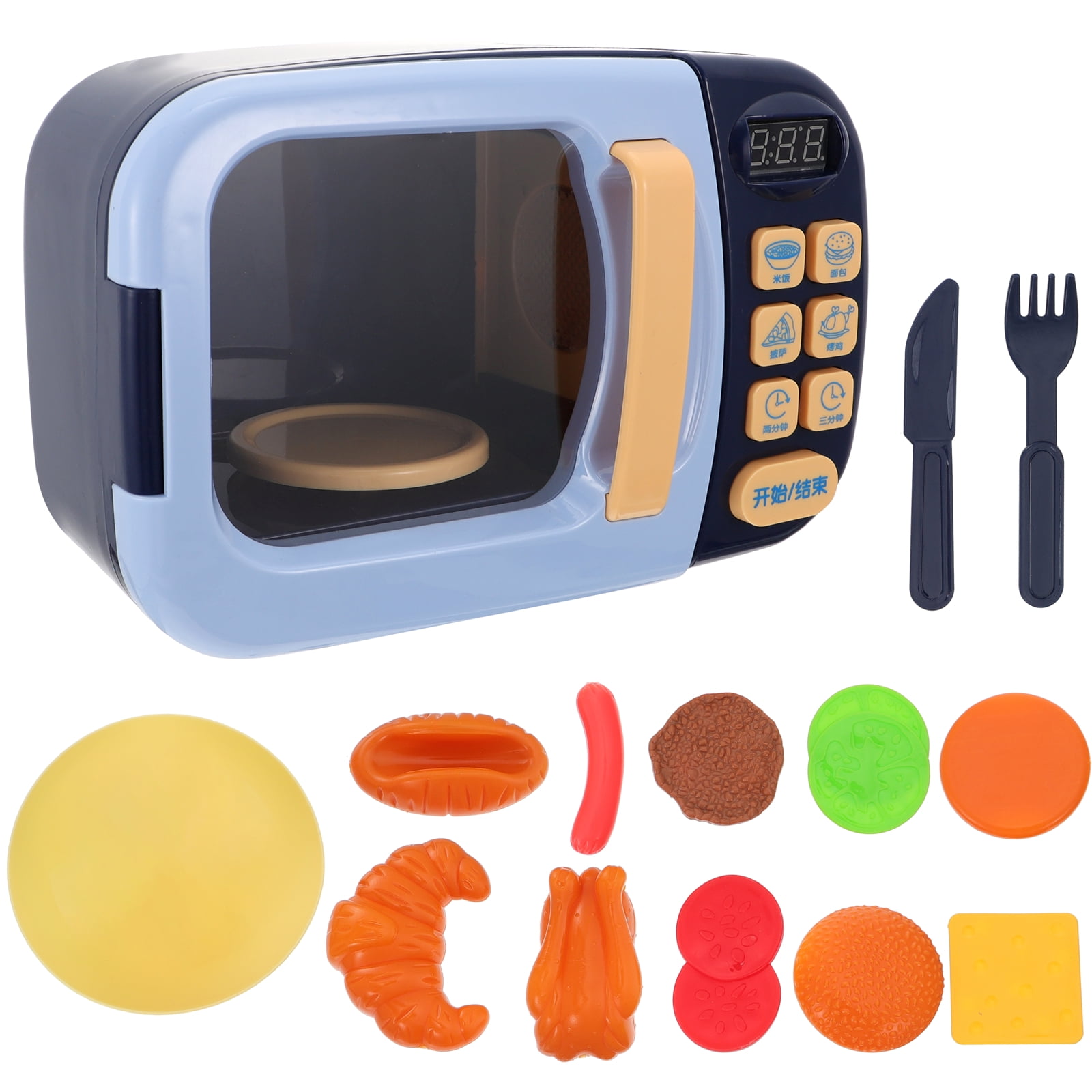 1 Set/13pcs Microwave Oven Toy Simulation Kitchen Utensils Kids Pretend