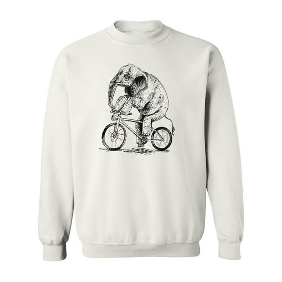Elephant Riding A Bike Sweatshirt Men -Image by Shutterstock, Male 5X-Large