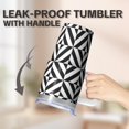 thumbnail image 5 of Leak-Proof Lid 20oz Stainless Steel Tumbler with Handle and Straw, Geometric Texture Double Wall Insulated Coffee Mug, 5 of 5