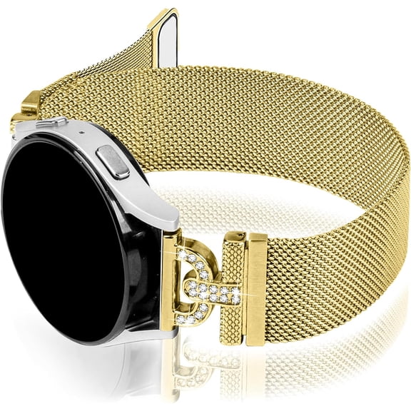 REQO Magnetic Bands Compatible with Samsung Galaxy Watch 7/FE/5/6/4 40mm 44mm/Galaxy Watch 5 Pro 45mm/Galaxy Watch 4/6 Classic 42mm 46mm 43mm 47mm/Active2 Band,20mm D-shaped with Mesh Strap