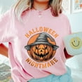 thumbnail image 3 of Halloween Nightmare Pumpkin T-Shirt, Scary Jack-O’-Lantern Graphic Tee with Witch Hat, Spooky Gothic Shirt, Horror Pumpkin Gift for Halloween, 3 of 7
