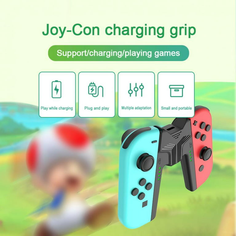 PDP Nintendo Switch JoyCon Grip with Charger, Joy-Con Ergonomic Comfort  Nintendo Switch Controller Grip, JoyCon Trigger extensions and Battery