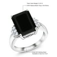 thumbnail image 6 of Gem Stone King 925 Sterling Silver Black Onyx Ring for Women (5.30 Cttw, Gemstone December Birthstone, Emerald Cut 14X10MM, Available in Size 5, 6, 7, 8, 9), 6 of 6