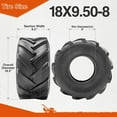 thumbnail image 3 of HALBERD 18x9.50-8 Lawn Mower Tires 4PR for Garden Tractors Riding Mower Golf Cart Excavators Set of 2, 3 of 7