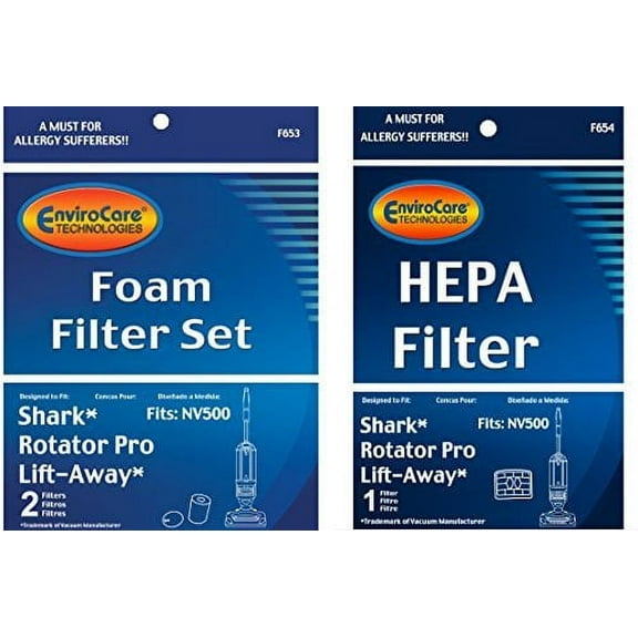 EnviroCare Compatible with Shark Rotator Pro Lift-away Nv500 Hepa Filter & Foam Filter (Containi