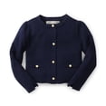 thumbnail image 1 of Hope & Henry Girls' Navy Milano Stitch Cardigan, 1 of 3