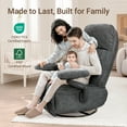 thumbnail image 6 of MAMAZING Nursery Chair Silent Rocking Ergonomic Removable Swivel Glider Recliner, Adjustable Armrests & Headrest, Black, 6 of 11