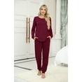 thumbnail image 5 of MINTREUS Womens Pajama Set Long Sleeve Sleepwear Nightwear Soft Pjs Lounge Sets With Pockets, 5 of 8