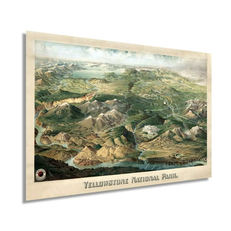 1904 Yellowstone National Park Poster - Vintage Map of Yellowstone Wall Art - Yellowstone National Park Map - Yellowstone Art - Yellowstone Poster