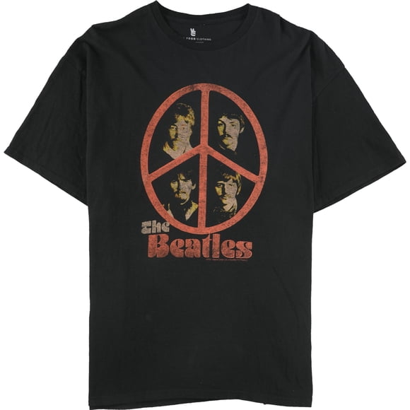 Camiseta gráfica Junk Food de The Beatles Peace para hombre color negro XS