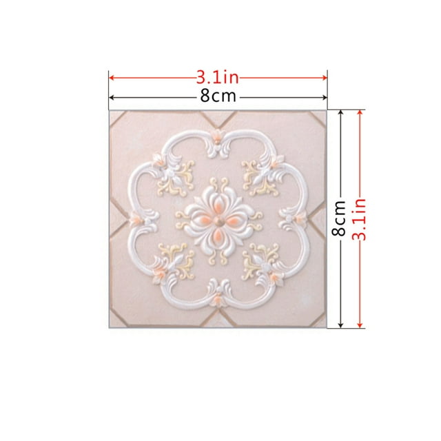 facefd 10pcs 3D Diagonal Tile Seam 3D Embossed Diagonal Sticker Stickers Film Self Adhesive Floor Wall Decorative Tiles Sticker