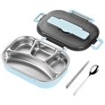thumbnail image 2 of 1300ml Lunch Box 4 Compartments for Adults Stainless Steel Insulation Lunch Box with Spoon and Chopsticks Thermal Bento Lunch Box BPA Free Stainless Steel Liner Tableware Set, 2 of 9