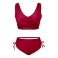 thumbnail image 5 of Women High Waisted Bikini 2 Piece Bathing Suits Full Coverage Swimsuits Striped Shorts Set Women Bikini Set Push up Teens Woman Swimming Suit with Shorts Women Swim Shorts And Top plus Size Leopard, 5 of 6