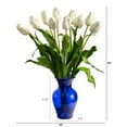 thumbnail image 4 of Nearly Natural 22in. Dutch Tulip Artificial Arrangement in Blue Colored Vase, 4 of 4