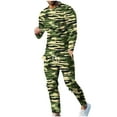 thumbnail image 2 of Aueoeo 2 Piece Tracksuit Outfits For Mens Casual Camouflage Graphic Print Crewneck Pullover and Sweatpants Sport Set, 2 of 7