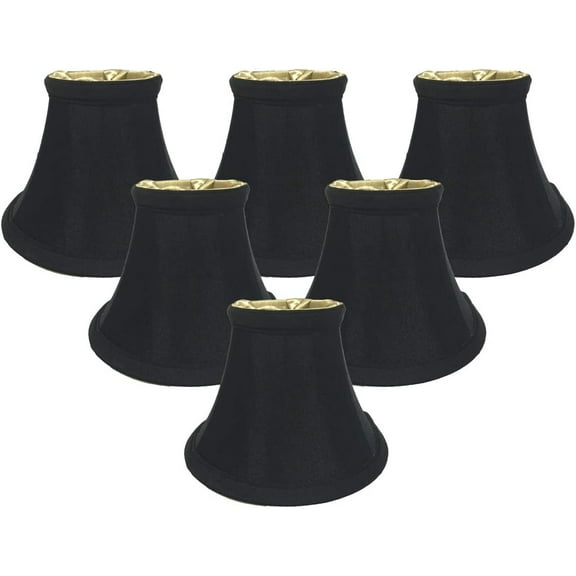 Royal Designs, Inc. True Bell Clip On Chandelier Shade CS-201BLK-6, Black, 3 x 5 x 4.5, Pack of 6