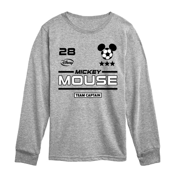 Disney - Mickey Soccer Jersey - Youth Boys Long Sleeve Graphic T-Shirt