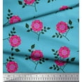 thumbnail image 2 of Soimoi Tissu en Velours Feuilles & Fleurs Roses Imprimé 1 Yard 58 Pouces de Large, 2 of 3
