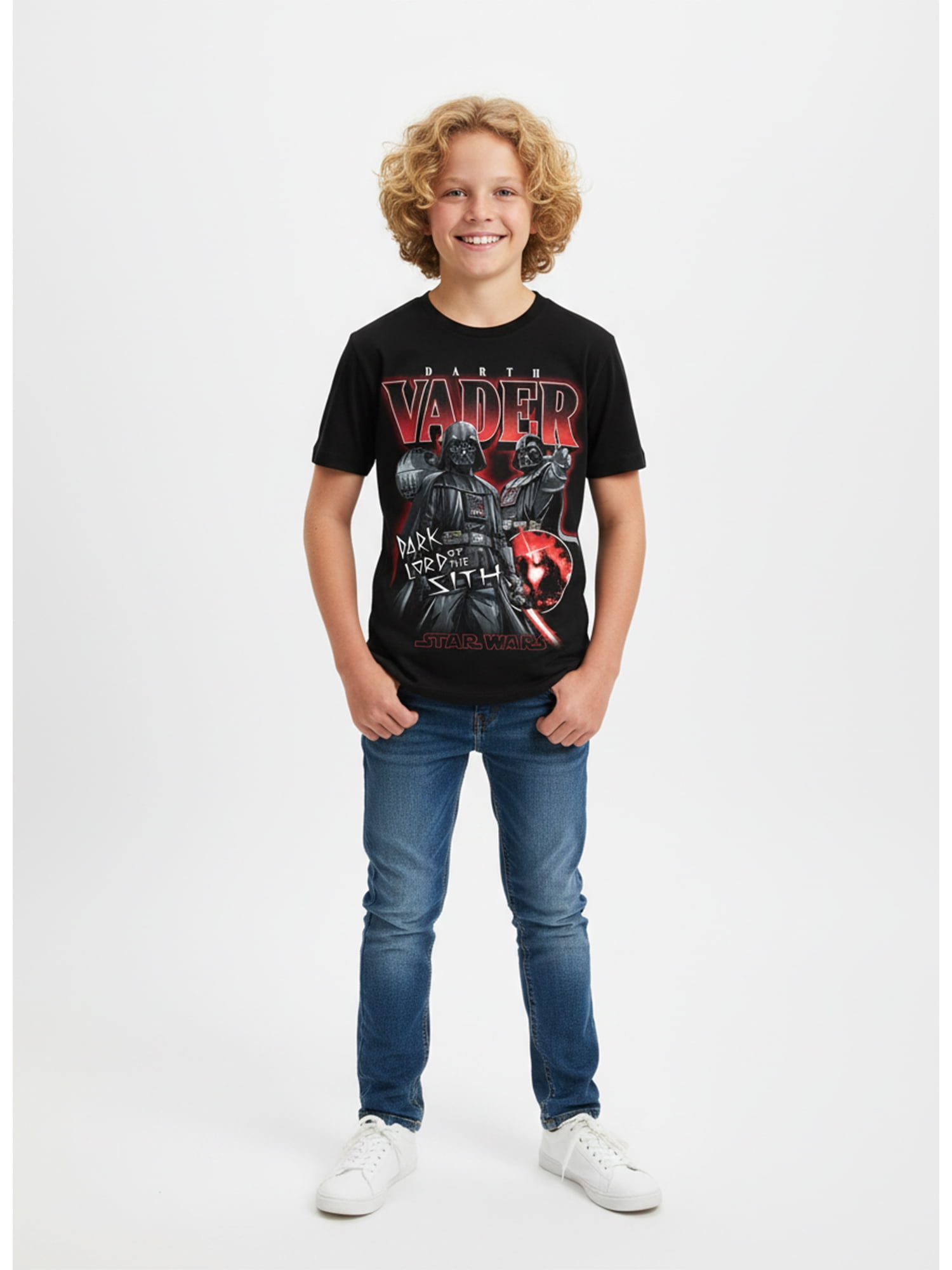 Star Wars Boys Darth Vader Graphic Tee with Short Sleeves, Sizes 4-18