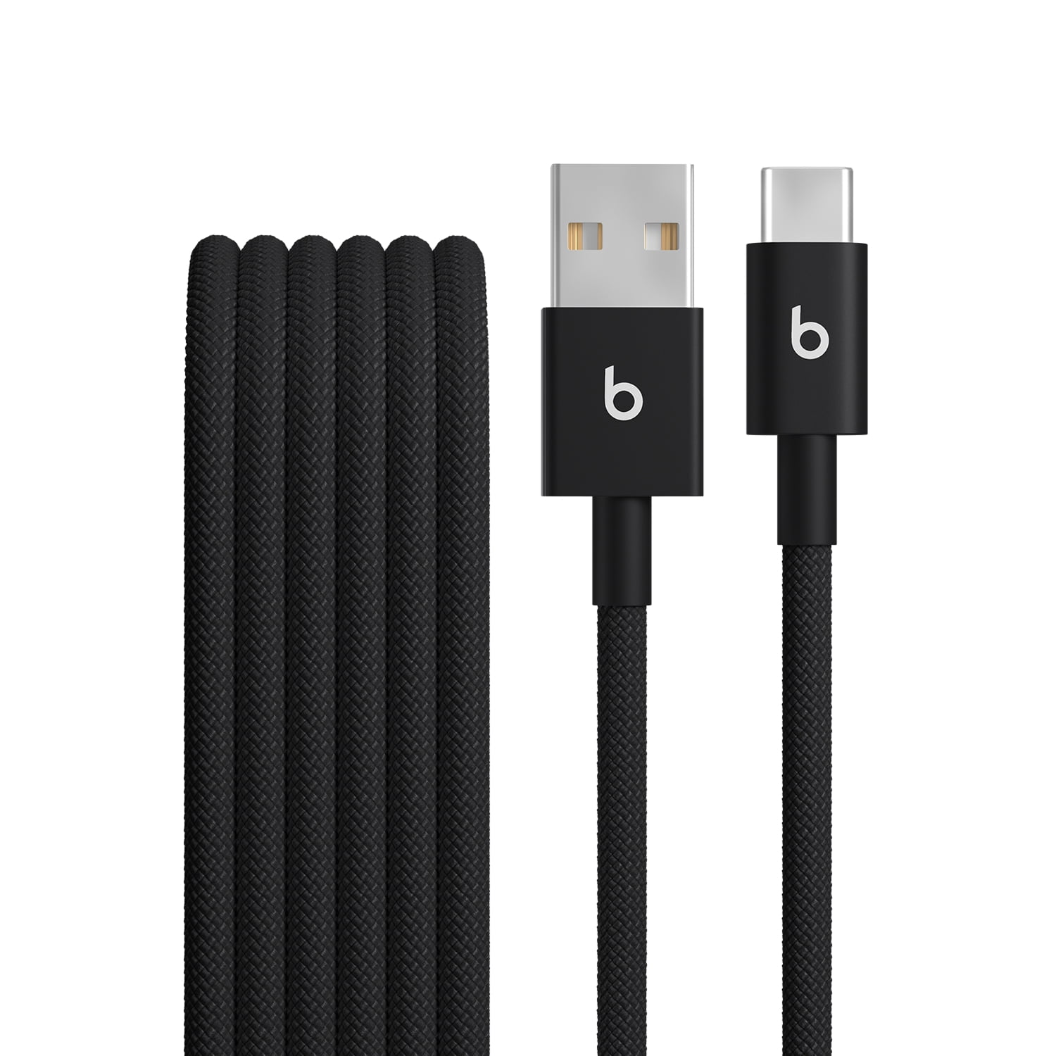 (2 pack) Beats USB-A to USB-C Woven Cables (1.5 m / 5 ft) - Bolt Black (2-Pack)