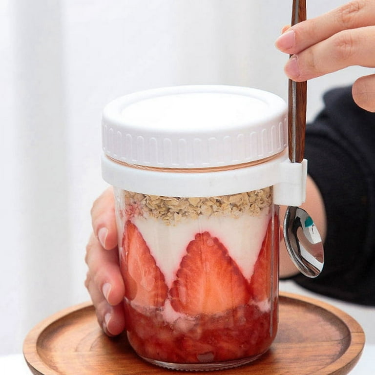 Overnight Oats Jars, With Lid And Spoon,10 , Milk, Vegetable And