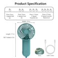 thumbnail image 3 of Foldable Handheld Mini Fan, 3 Speed 4000mAh USB Rechargeable Fan, Green, 3 of 6