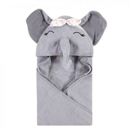 UPC: 0660168574388 | Hudson Baby Infant Girl Cotton Animal Face Hooded Towel Flower Elephant One Size
