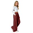 thumbnail image 2 of Ruyang Girls Wide Leg Cargo Sweatpants Kids Baggy Casual Elastic Waist Track Sweat Pants with Pockets Y2k Hip Hop Skater Streetwear, 2 of 9