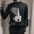thumbnail image 2 of Sudadera para hombre, ropa masculina con gráfico de diamantes, jersey de cuello medio, camiseta sin capucha, camiseta superior S, invierno, alta calidad, lujo, nuevo en, 2 of 5