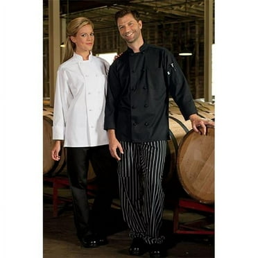0403-0110 Chef Coat 10 Knot in Black - 6XLarge