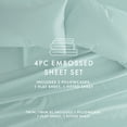 thumbnail image 4 of Noble Linens 4 Piece Aqua Chevron Embossed Bed Sheet Set, Full, 4 of 12