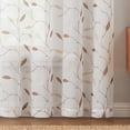 thumbnail image 5 of 2 PC Voile Embroidered Floral Leaf Sheer Curtains for Living Room Grommet Drapes, 5 of 16