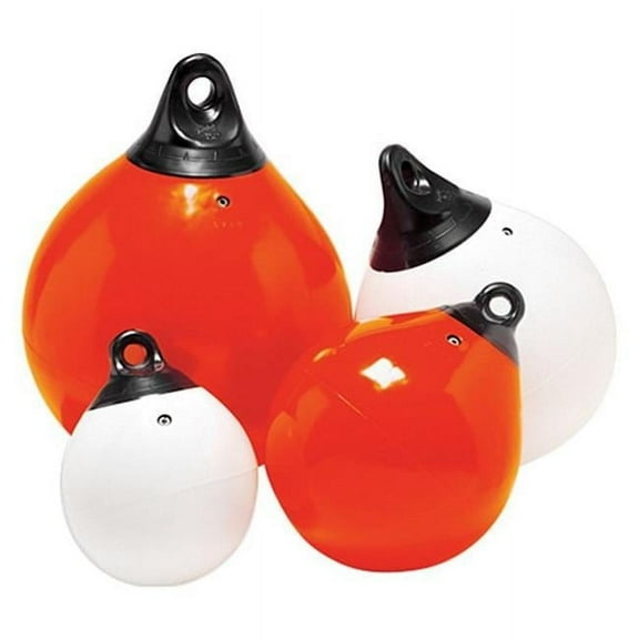 27 in. Tuff End White One Eye Round Inflatable Buoy