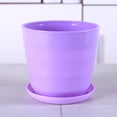thumbnail image 3 of Jardinera redonda flexible de color morado con bandeja extraíble, 3 of 5